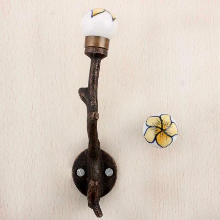 Yellow Blue Leaf Tree Hooks-EHG-71